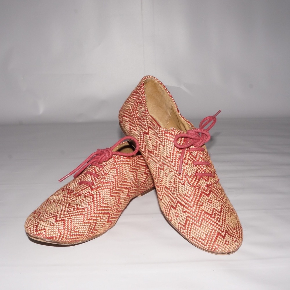 red and tan shoes